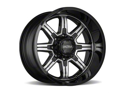 Ultra Wheels Menace Gloss Black with Diamond Cut Accents 8-Lug Wheel; 18x9; 12mm Offset (03-09 RAM 2500)