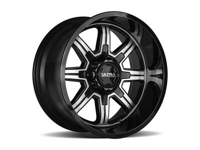 Ultra Wheels Menace Gloss Black with Diamond Cut Accents 6-Lug Wheel; 20x9; 18mm Offset (07-13 Sierra 1500)