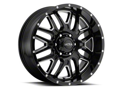 Ultra Wheels Hunter Gloss Black Milled 8-Lug Wheel; 20x9; 18mm Offset (11-14 Sierra 3500 HD SRW)