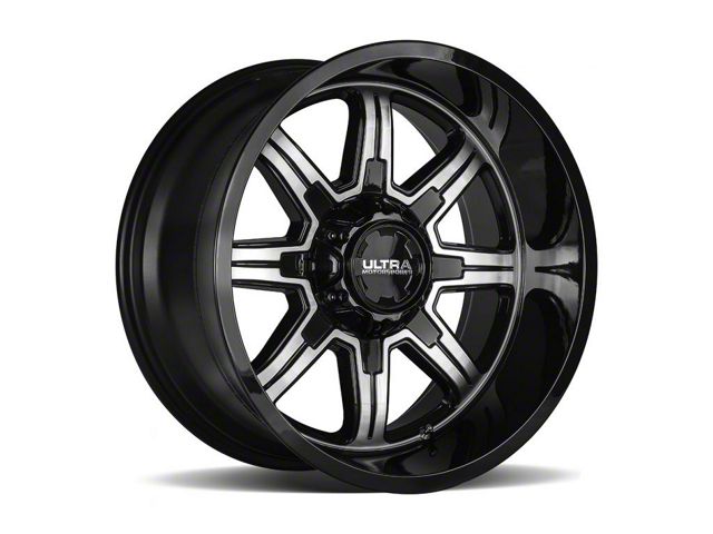 Ultra Wheels Menace Gloss Black with Diamond Cut Accents 6-Lug Wheel; 17x9; 18mm Offset (07-13 Silverado 1500)