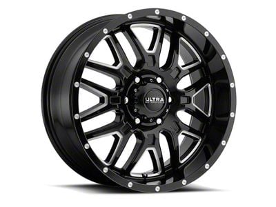 Ultra Wheels Hunter Gloss Black Milled 8-Lug Wheel; 18x9; -12mm Offset (07-10 Silverado 2500 HD)