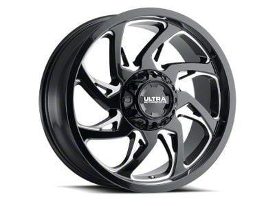 Ultra Wheels Villain Gloss Black Milled 8-Lug Wheel; 20x10; -25mm Offset (08-10 F-250 Super Duty)