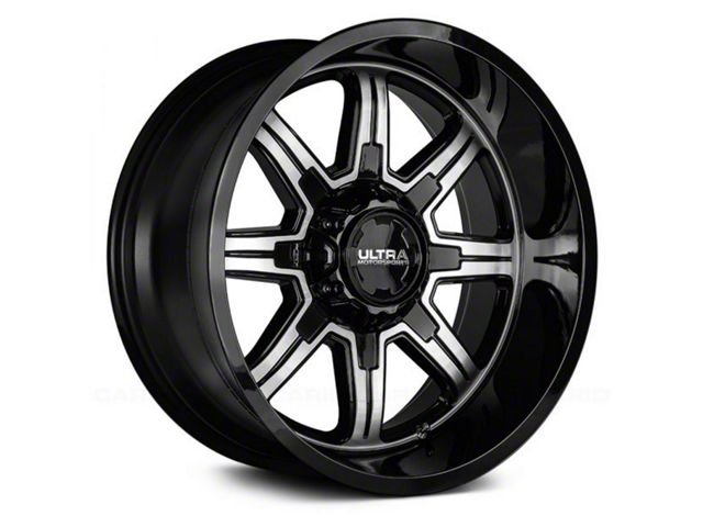 Ultra Wheels Menace Gloss Black with Diamond Cut Accents 6-Lug Wheel; 20x10; -25mm Offset (09-14 F-150)