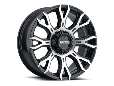 Ultra Wheels Scorpion Gloss Black with Diamond Cut Face 8-Lug Wheel; 18x9; 12mm Offset (11-16 F-350 Super Duty SRW)