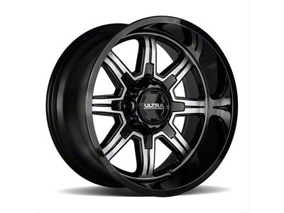 Ultra Wheels Menace Gloss Black with Diamond Cut Accents 6-Lug Wheel; 18x9; 12mm Offset (15-20 Yukon)