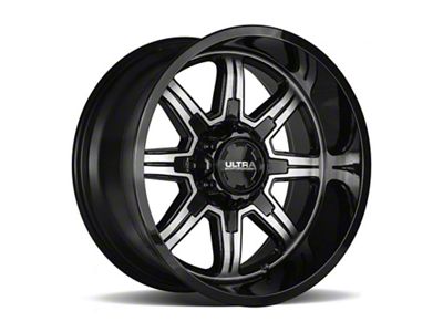 Ultra Wheels Menace Gloss Black with Diamond Cut Accents 6-Lug Wheel; 17x9; 18mm Offset (21-24 F-150)