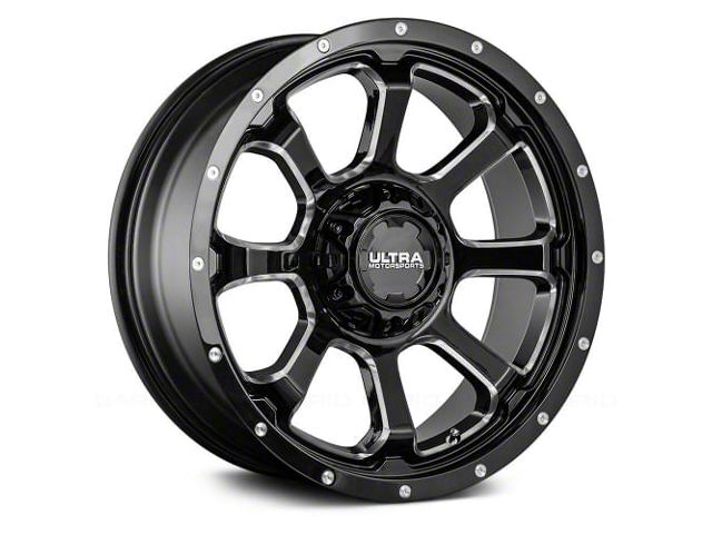 Ultra Wheels Nemesis Gloss Black with CNC Milled Accents 8-Lug Wheel; 18x9; 1mm Offset (23-24 F-250 Super Duty)