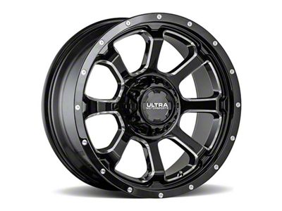 Ultra Wheels Nemesis Gloss Black with CNC Milled Accents 8-Lug Wheel; 20x9; 18mm Offset (23-24 F-350 Super Duty SRW)