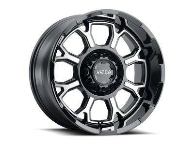 Ultra Wheels Commander Gloss Black Machined 5-Lug Wheel; 17x9; 12mm Offset (94-01 RAM 1500)