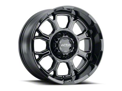 Ultra Wheels Commander Gloss Black Milled 5-Lug Wheel; 17x9; 12mm Offset (94-01 RAM 1500)