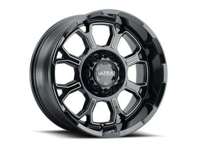 Ultra Wheels Commander Gloss Black Milled 5-Lug Wheel; 18x9; 1mm Offset (94-01 RAM 1500)