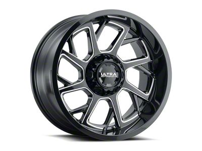 Ultra Wheels Patriot Gloss Black Milled 5-Lug Wheel; 18x9; 12mm Offset (94-01 RAM 1500)