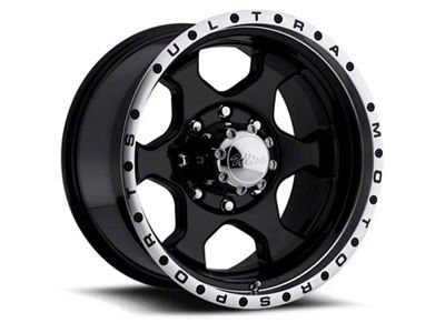 Ultra Wheels Rogue Gloss Black Machined 5-Lug Wheel; 17x8; 10mm Offset (94-01 RAM 1500)