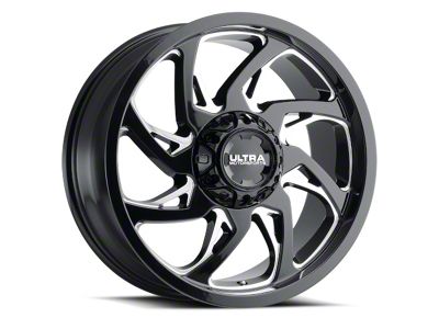 Ultra Wheels Villain Gloss Black Milled 8-Lug Wheel; 20x10; -25mm Offset (99-07 F-250 Super Duty)