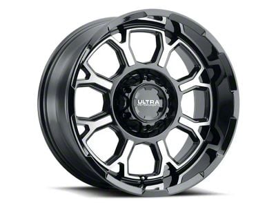 Ultra Wheels Commander Gloss Black Machined 6-Lug Wheel; 18x9; 18mm Offset (99-06 Silverado 1500)