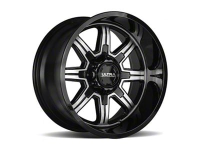 Ultra Wheels Menace Gloss Black with Diamond Cut Accents 6-Lug Wheel; 17x9; 18mm Offset (99-06 Silverado 1500)
