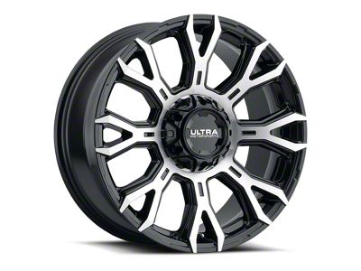 Ultra Wheels Scorpion Gloss Black with Diamond Cut Face 6-Lug Wheel; 17x9; 18mm Offset (99-06 Silverado 1500)