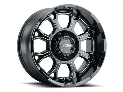 Ultra Wheels Commander Gloss Black Milled 6-Lug Wheel; 18x9; 1mm Offset (23-24 Canyon)