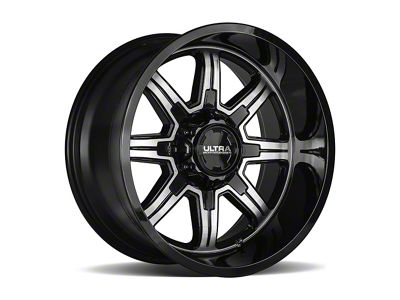 Ultra Wheels Menace Gloss Black with Diamond Cut Accents 6-Lug Wheel; 20x9; 18mm Offset (23-24 Canyon)