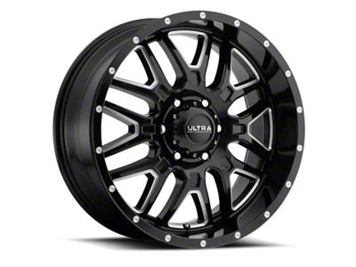 Ultra Wheels Hunter Gloss Black Milled 5-Lug Wheel; 18x9; -12mm Offset (05-11 Dakota)