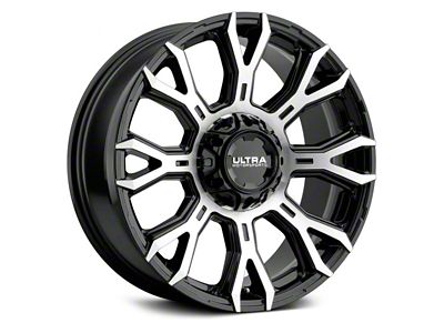 Ultra Wheels Scorpion Gloss Black with Diamond Cut Face 8-Lug Wheel; 20x9; 18mm Offset (06-08 RAM 1500 Mega Cab)