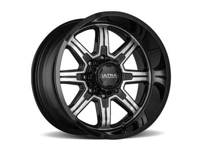 Ultra Wheels Menace Gloss Black with Diamond Cut Accents 8-Lug Wheel; 18x9; 12mm Offset (19-24 RAM 2500)
