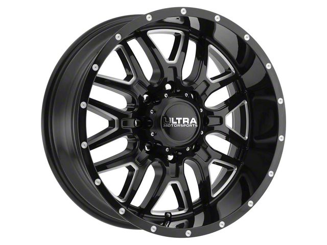 Ultra Wheels Hunter Gloss Black Milled 8-Lug Wheel; 17x9; 12mm Offset (19-24 RAM 3500 SRW)
