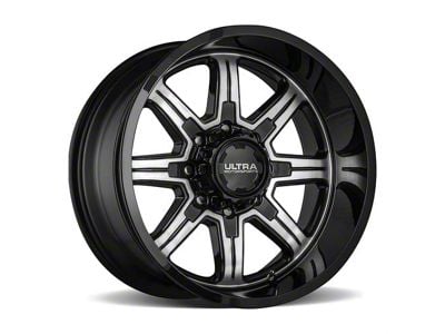 Ultra Wheels Menace Gloss Black with Diamond Cut Accents 8-Lug Wheel; 18x9; 12mm Offset (07-10 Sierra 2500 HD)