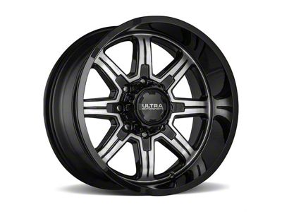 Ultra Wheels Menace Gloss Black with Diamond Cut Accents 8-Lug Wheel; 18x9; 12mm Offset (07-10 Sierra 3500 HD SRW)