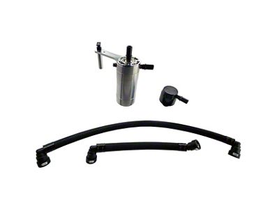 UPR Products Single Valve Plug N Play Clean Side Oil Catch Can; Black (23-25 6.8L, 7.3L F-250 Super Duty w/ Single Battery)