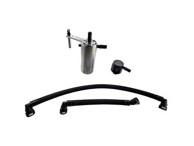 UPR Products Single Valve Plug N Play Clean Side Oil Catch Can; Black (23-24 7.3L F-250 Super Duty)