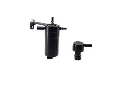 UPR Products Pro Series Dual Valve Plug N Play Clean Side Oil Catch Can for Stock Intake; Black (14-18 5.3L Sierra 1500)