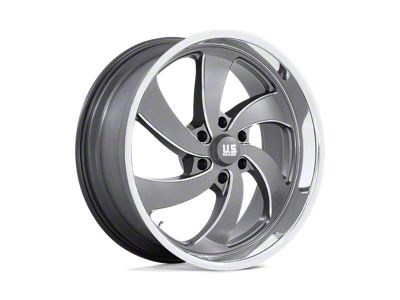 US Mag Desperado Anthracite Milled Diamond Cut 6-Lug Wheel; Left Directional; 22x10; 25mm Offset (04-08 F-150)