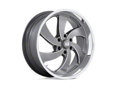 US Mag Desperado Anthracite Milled Diamond Cut 6-Lug Wheel; Right Directional; 22x10; 25mm Offset (04-08 F-150)