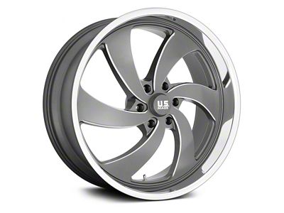 US Mag Desperado Anthracite Milled Diamond Cut Milled 6-Lug Wheel; Right Directional; 22x10; 25mm Offset (07-13 Sierra 1500)