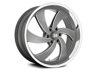 US Mag Desperado Anthracite Milled Diamond Cut Milled 6-Lug Wheel; Right Directional; 22x9; 25mm Offset (07-13 Sierra 1500)