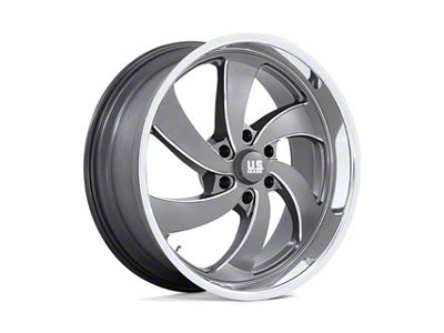 US Mag Desperado Anthracite Milled Diamond Cut Milled 6-Lug Wheel; Left Directional; 22x9; 25mm Offset (07-13 Silverado 1500)