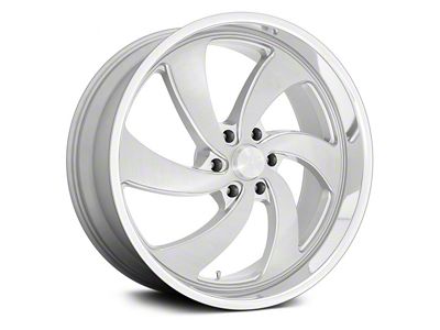 US Mag Desperado Silver Brushed Face Milled Diamond Cut Milled 6-Lug Wheel; Left Directional; 22x10; 25mm Offset (07-13 Silverado 1500)