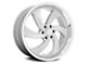 US Mag Desperado Silver Brushed Face Milled Diamond Cut Milled 6-Lug Wheel; Left Directional; 22x10; 25mm Offset (07-13 Silverado 1500)