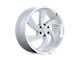 US Mag Desperado Silver Brushed Face Milled Diamond Cut Milled 6-Lug Wheel; Left Directional; 22x9; 25mm Offset (07-13 Silverado 1500)