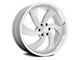 US Mag Desperado Silver Brushed Face Milled Diamond Cut Milled 6-Lug Wheel; Left Directional; 22x10; 25mm Offset (14-18 Silverado 1500)