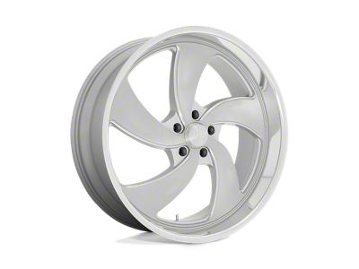 US Mag Desperado Silver Brushed Face Milled Diamond Cut Milled 6-Lug Wheel; Right Directional; 22x10; 25mm Offset (14-18 Silverado 1500)