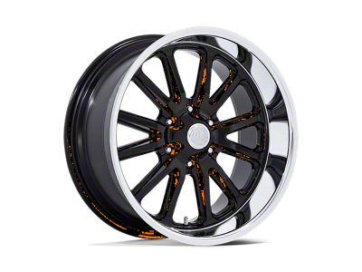 US Mag Rambler 6 Gloss Black with Diamond Cut Lip 6-Lug Wheel; 20x8; 1mm Offset (2024 Ranger)