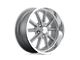 US Mag Rambler Textured Gray with Diamond Cut Lip 5-Lug Wheel; 15x7; 1mm Offset (87-90 Dakota)