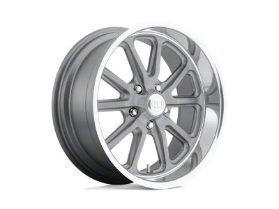 US Mag Rambler Textured Gray with Diamond Cut Lip 5-Lug Wheel; 17x7; 1mm Offset (87-90 Dakota)