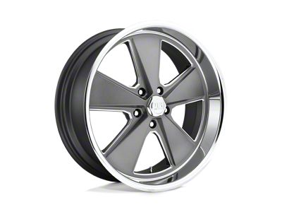 US Mag Roadster Matte Gunmetal Machined 5-Lug Wheel; 18x8; 1mm Offset (87-90 Dakota)