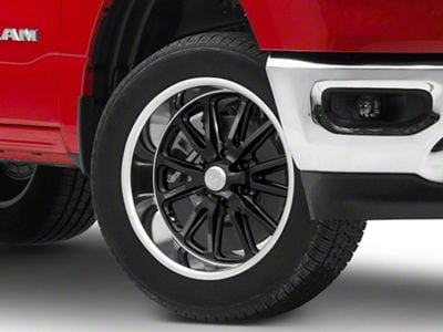 US Mag Rambler 6 Gloss Black with Diamond Cut Lip 6-Lug Wheel; 20x8; 1mm Offset (19-25 RAM 1500)