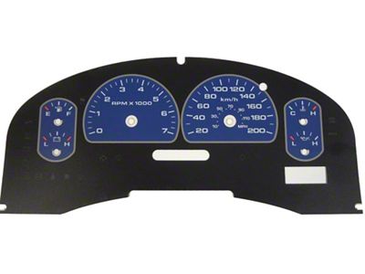 US Speedo Daytona Edition Gauge Face; KMH; Blue (07-08 F-150 XLT)