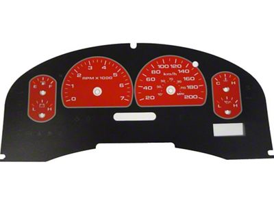 US Speedo Daytona Edition Gauge Face; KMH; Red (07-08 F-150 XLT)