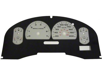 US Speedo Daytona Edition Gauge Face; KMH; Silver (07-08 F-150 XLT)